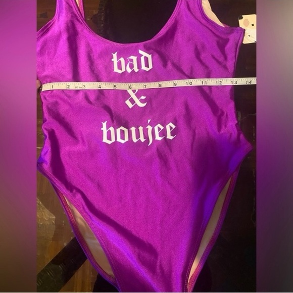 Purple Ravesuits  'Bad & Boujee' one piece Swimsuit - Picture 3 of 6